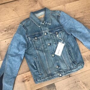 Girlfriend Bianca Contrast Denim Jacket Jean S